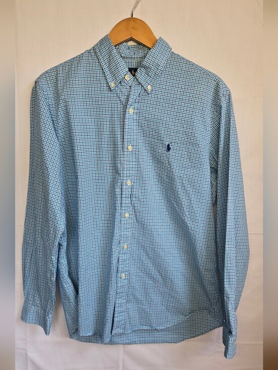 Ralph Lauren Other - Ralph Lauren Navy,Teal & White Micro Checked LS Button Down Dress Shirt-Size L